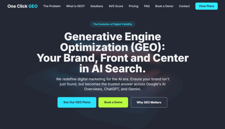 One Click GEO website