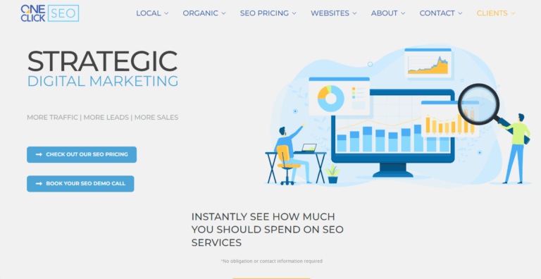 One Click SEO current website