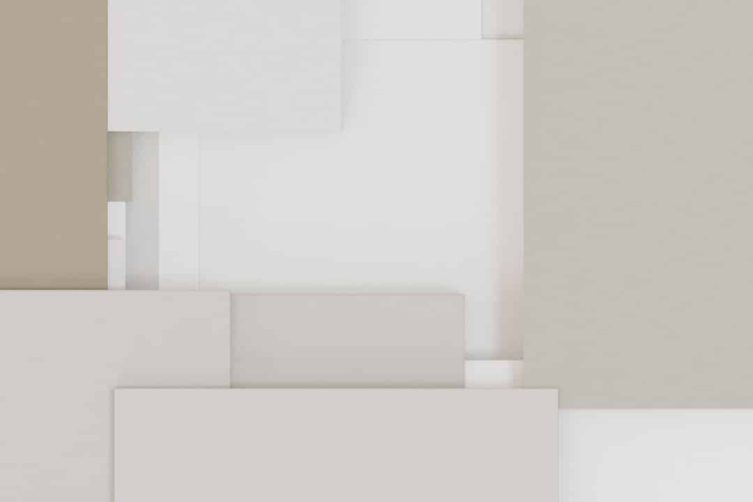 A clean, minimalist architectural blueprint with crisp white lines on a dark background, symbolizing the structured data foundation of an SEO knowledge graph.