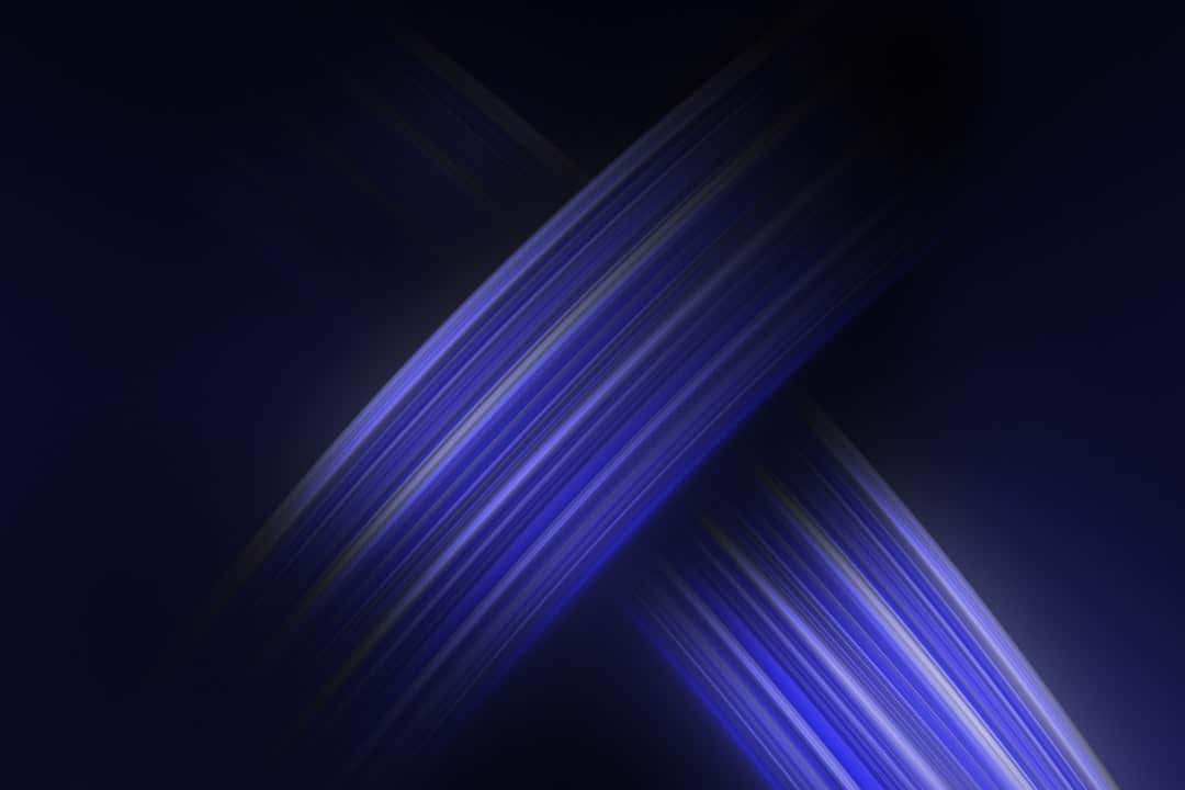 Abstract, modern image with blue digital light trails converging on a central point, symbolizing a technological magnet at...