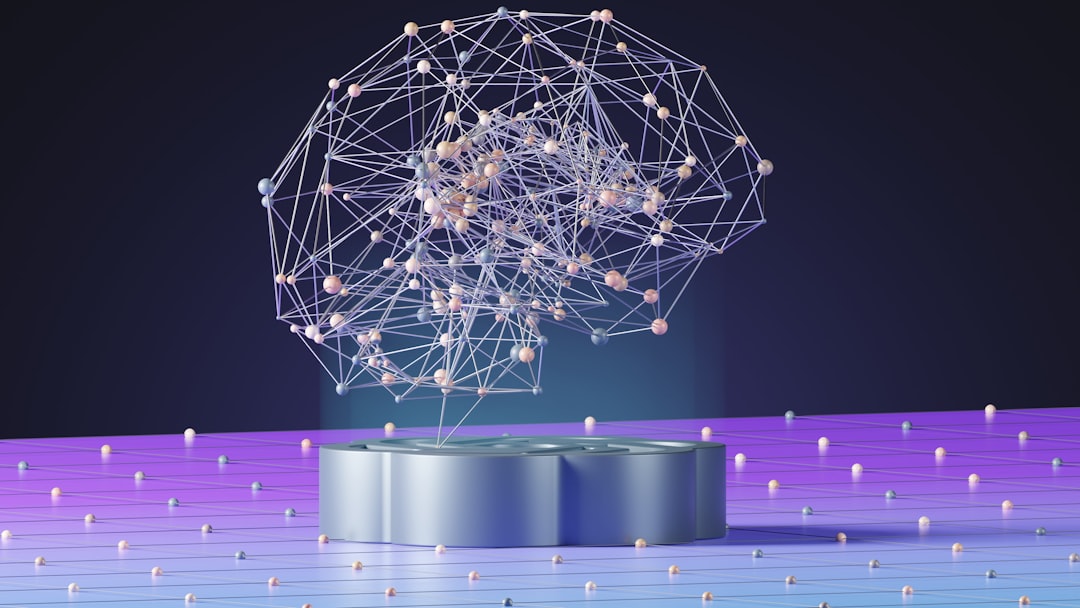A futuristic digital image of glowing blue lines connecting nodes in a complex network, representing a canonical data hub for AI search.