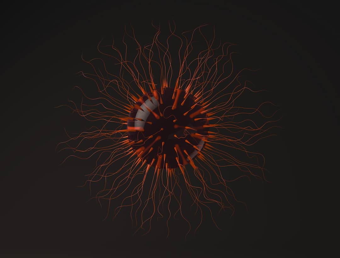 A clear, glowing sphere remains stable and protected from surrounding chaotic digital static, illustrating brand clarity amidst AI search noise.