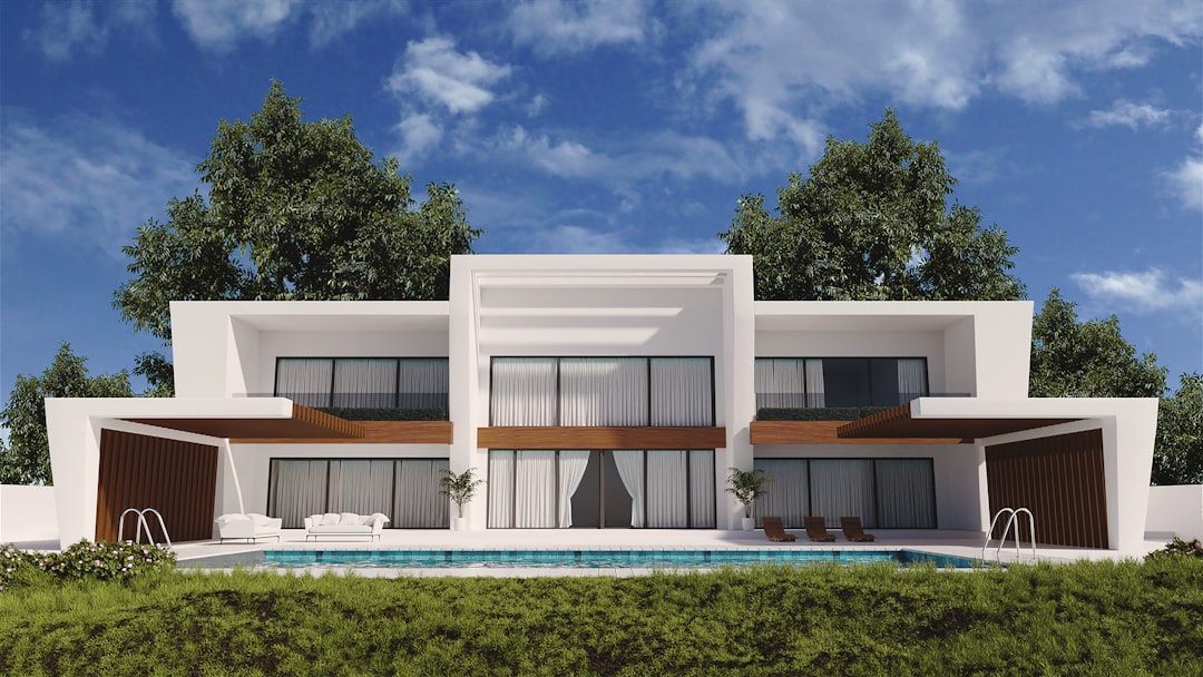 A detailed, modern architectural model of a house, showcasing the data structure and planning involved in real estate SEO.
