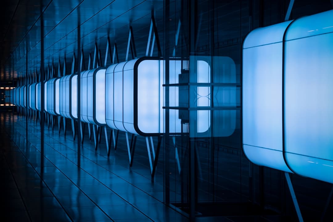 A minimal, modern visualization of an organized network of glowing data nodes, symbolizing the structured data used in entity SEO to protect a brand.