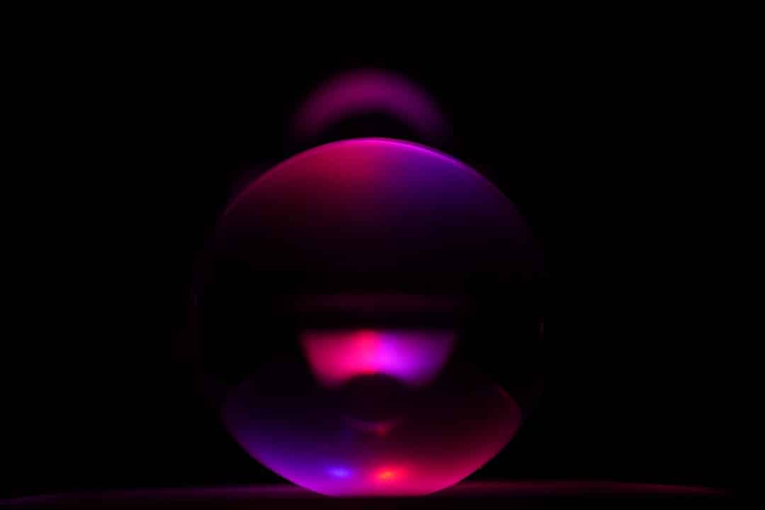 Abstract image of a glowing digital orb, representing a brand's knowledge graph, being protected by a transparent, shimmer...
